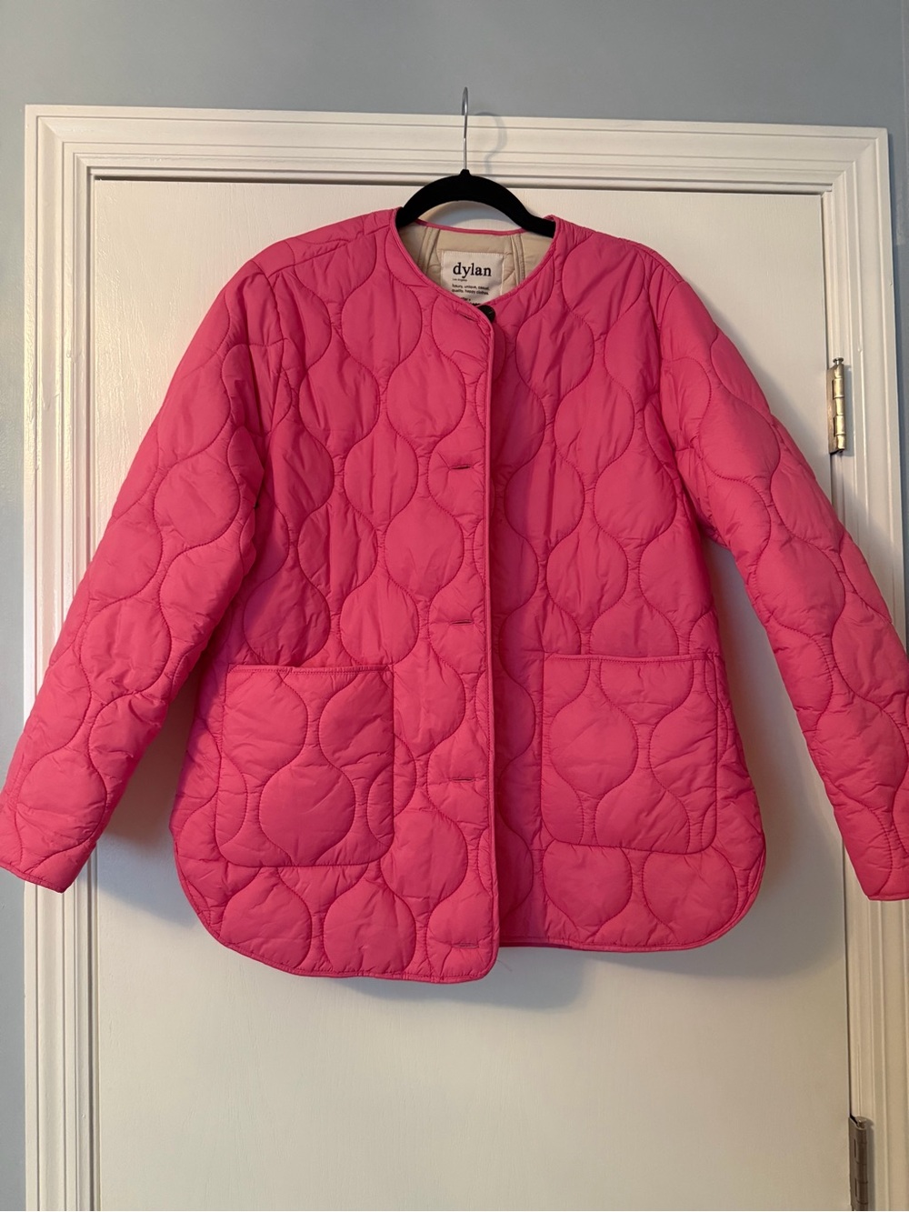 dylan Hot Pink Quilted Snap-Front Jacket